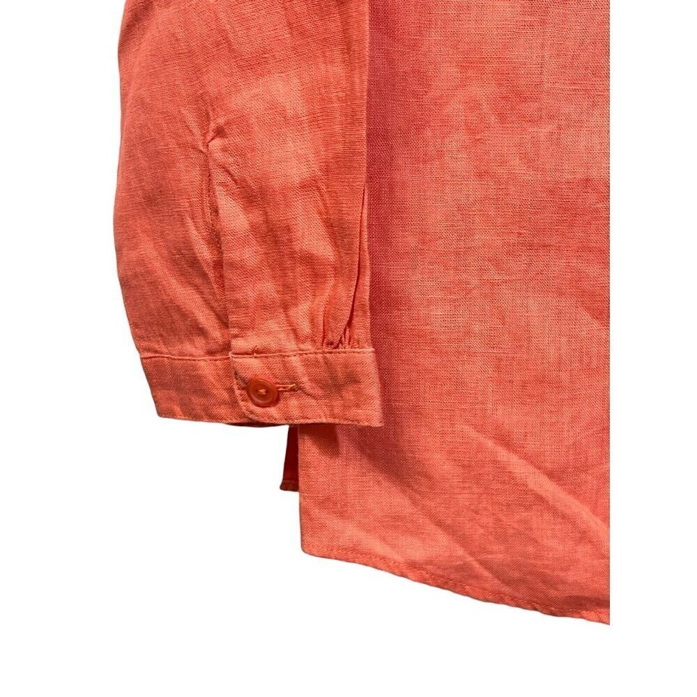 L. L. Bean 100% Linen Button Front Tunic Top Plea… - image 5